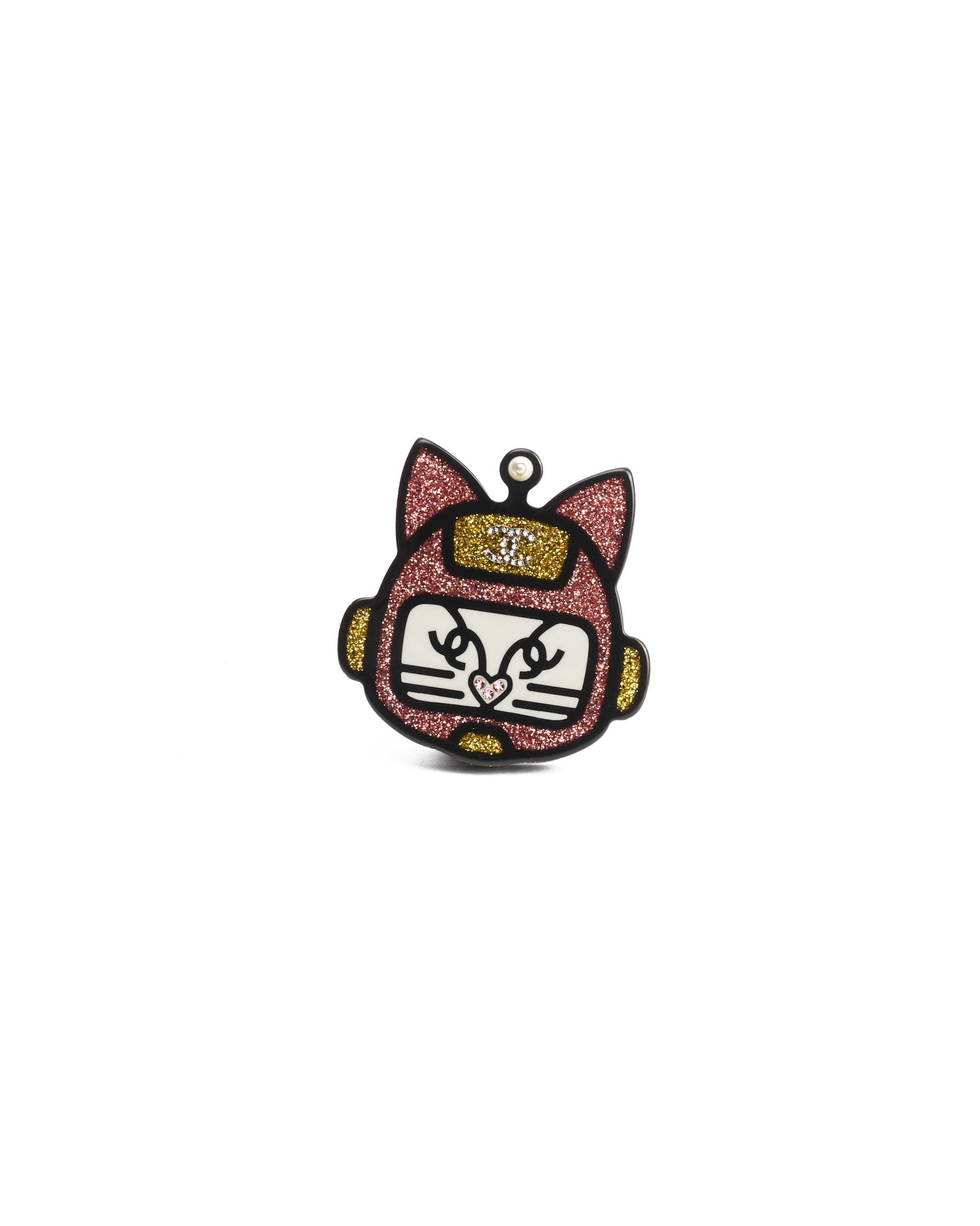 Chanel Resin Emoji Robot Cat Brooch