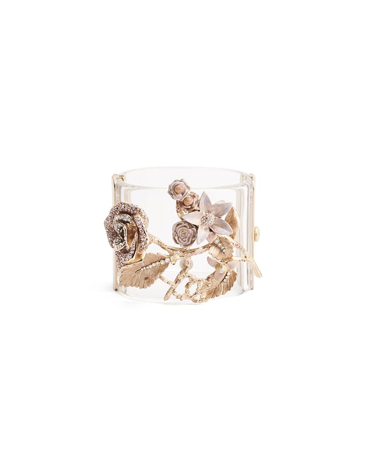 Chanel Crystal Flower Cuff Bracelet