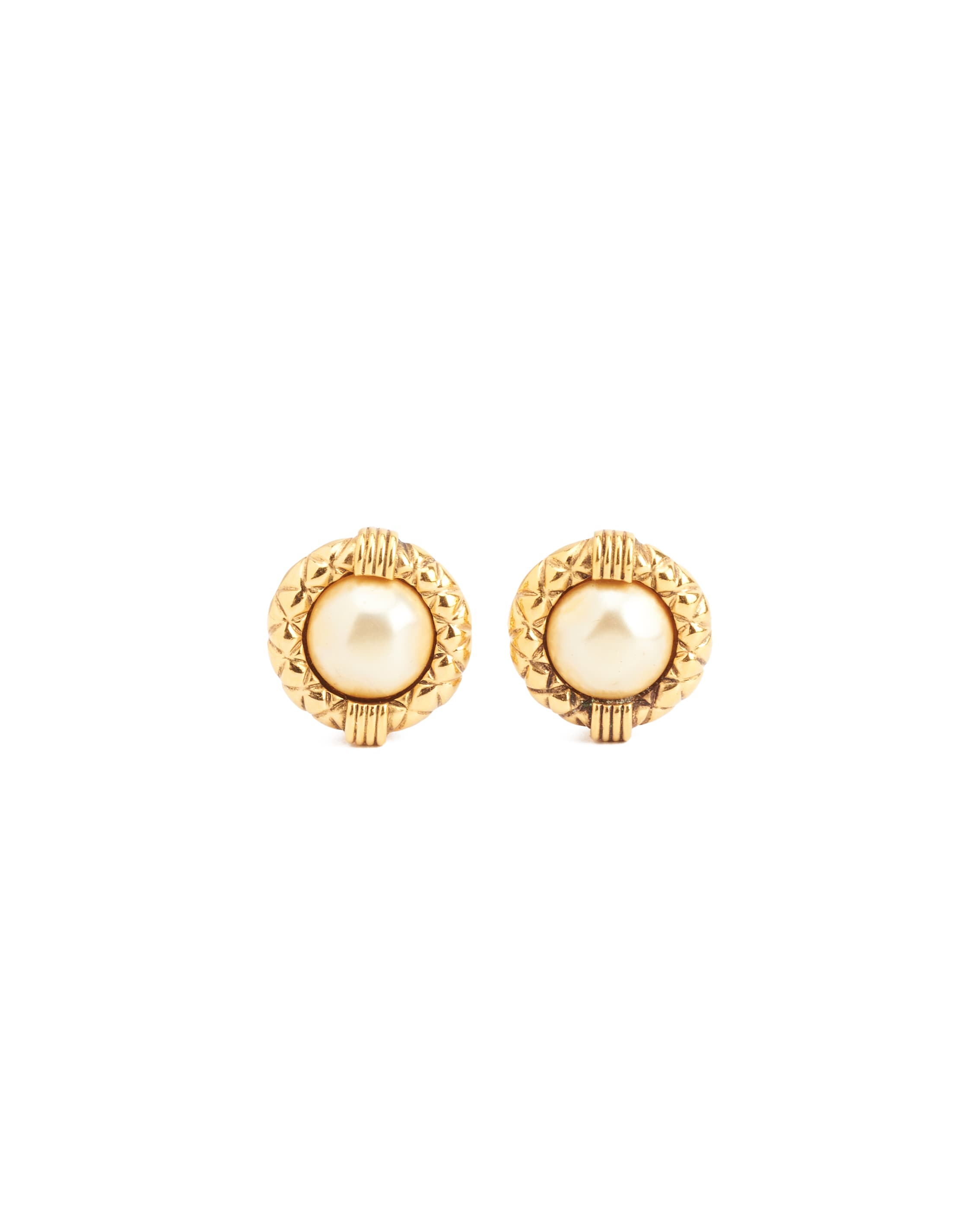 Chanel Vintage Round Clip-On Earrings