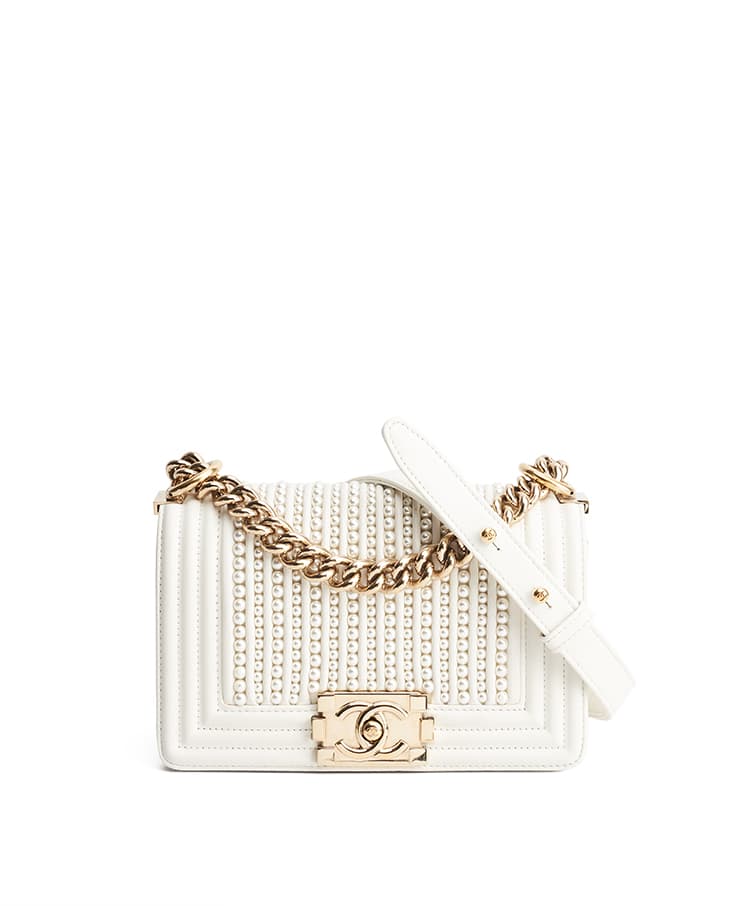 Chanel Boy Old Small With Imitation Pearls