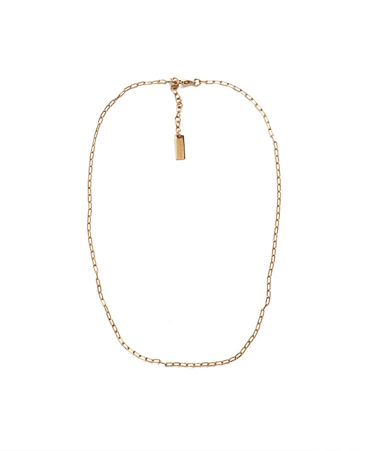 Saint Laurent Rectangular Thin Short Chain Necklace