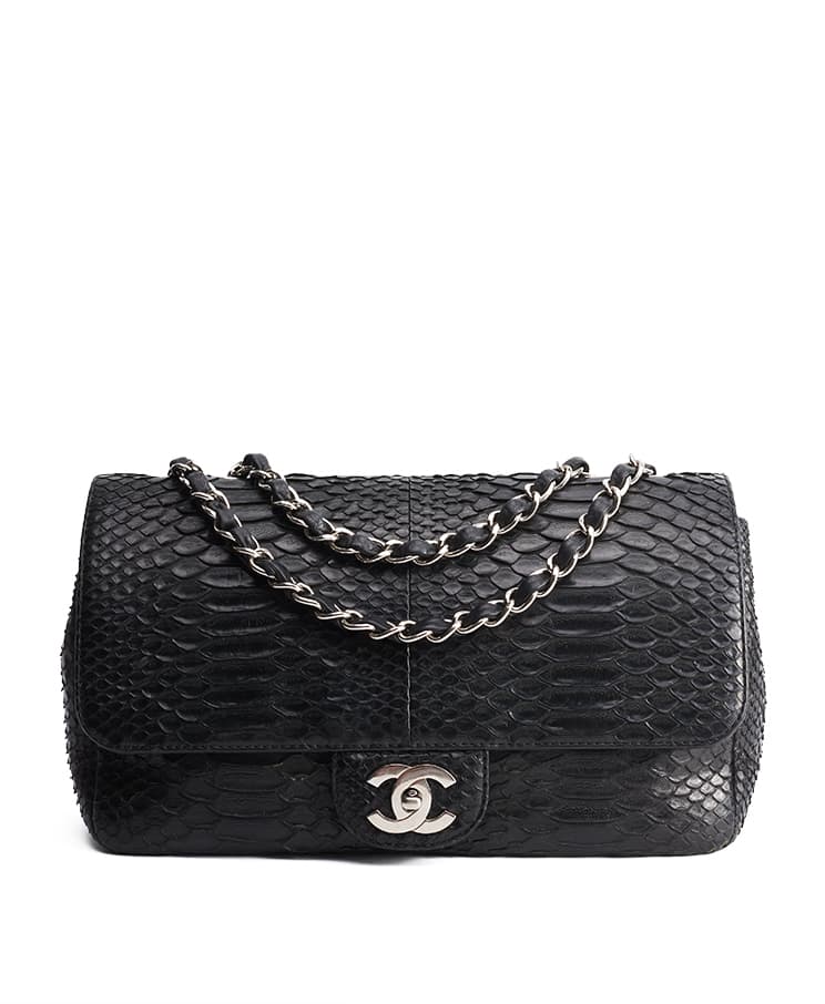 Chanel Classic Single Flap Jumbo Python