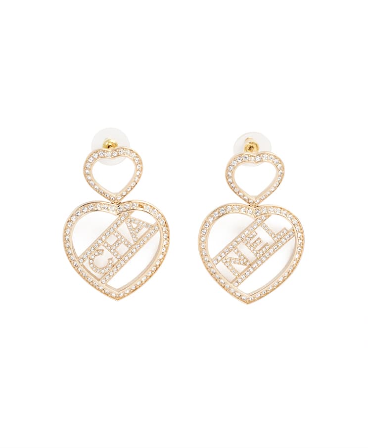 Chanel CC Heart Drop Earrings