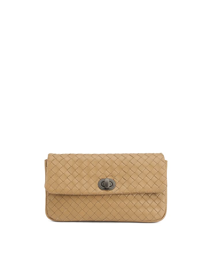 Bottega Veneta Turn-Lock Flap Clutch Mini