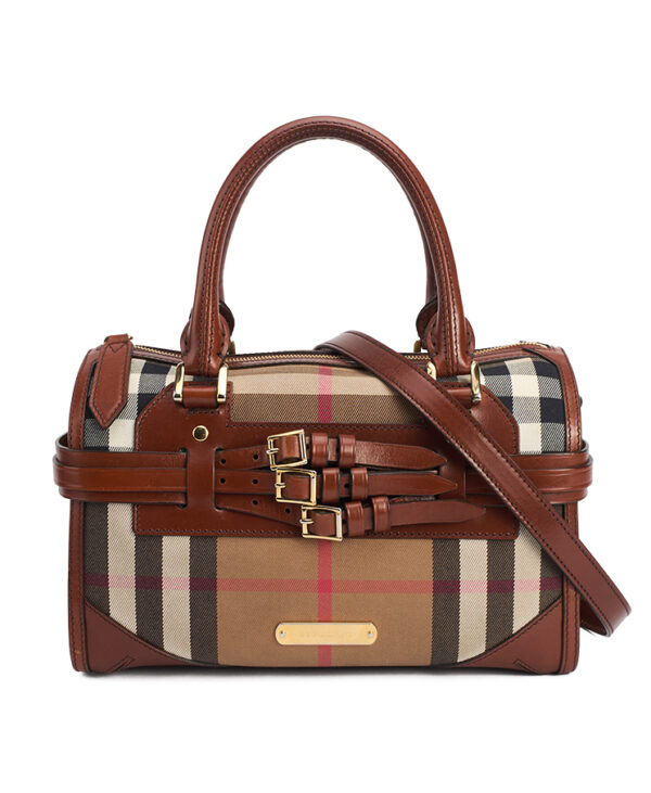 Burberry House Check Alchester Bridle Bowling Bag Medium – (ex)bags