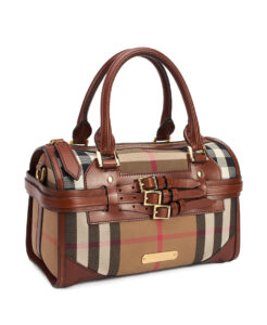 Burberry House Check Alchester Bridle Bowling Bag Medium