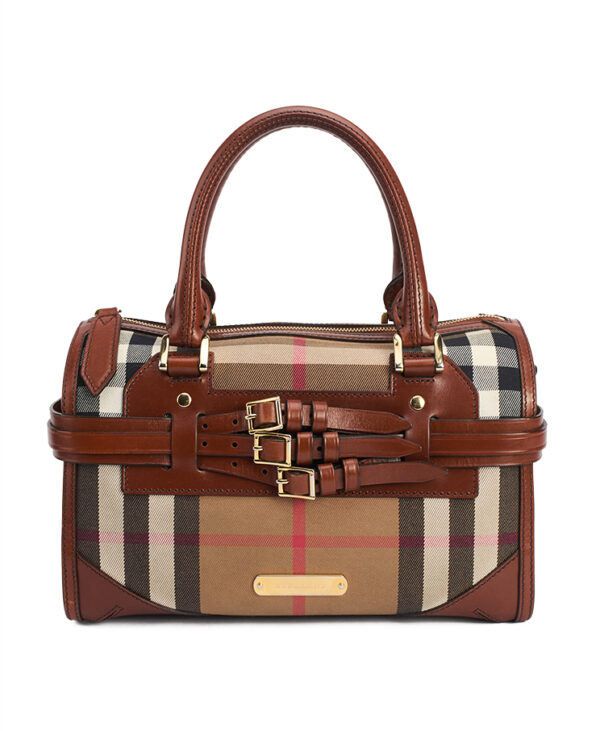 Burberry House Check Alchester Bridle Bowling Bag Medium – (ex)bags