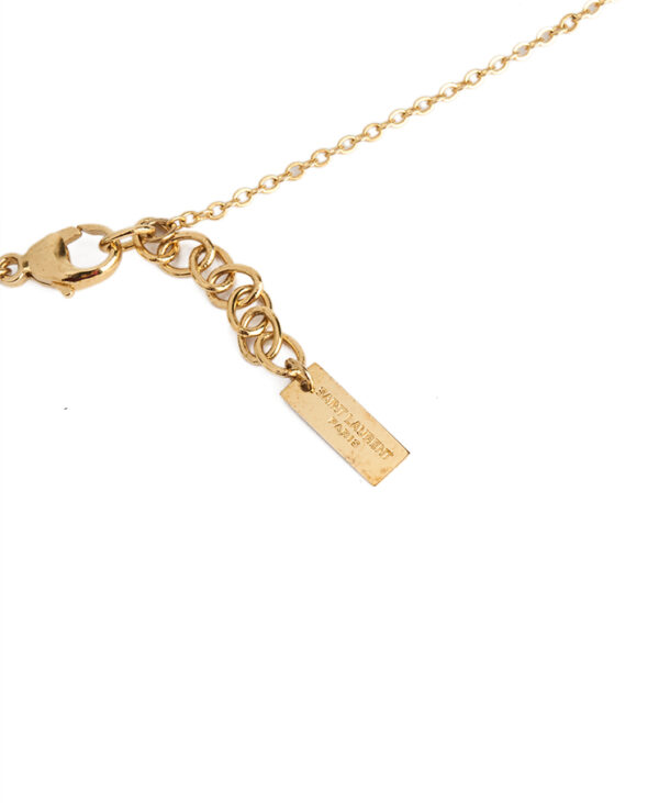 Saint Laurent Sim Key Rhinestone Charm Necklace – (ex)bags