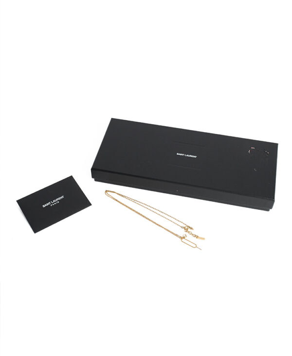 Saint Laurent Sim Key Rhinestone Charm Necklace – (ex)bags