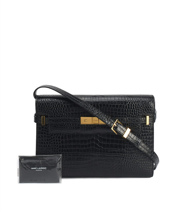 Saint Laurent Manhattan Crocodile Embossed Medium – (ex)bags