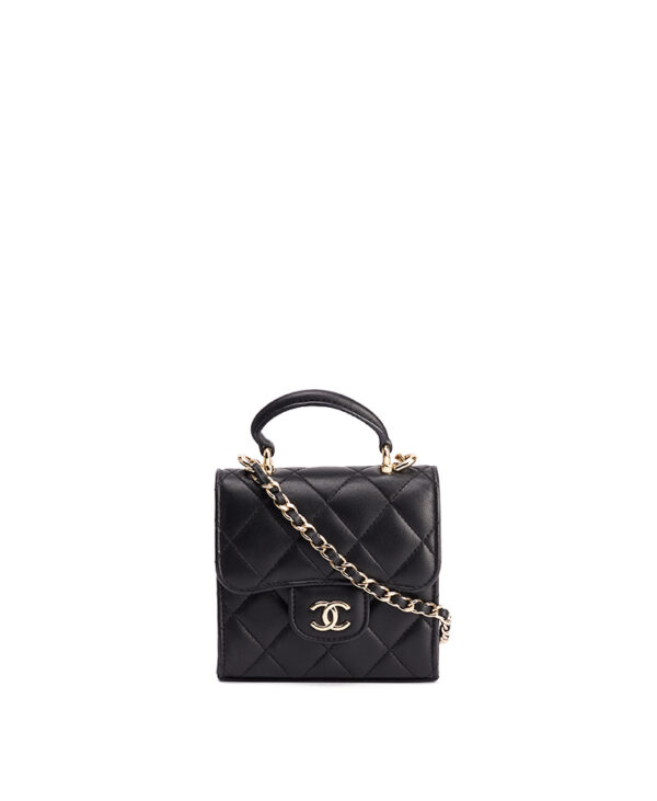 Chanel Top Handle Flap Clutch With Chain – (ex)bags