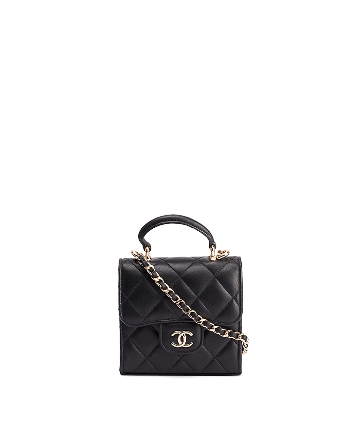 Chanel Top Handle Flap Clutch With Chain – (ex)bags