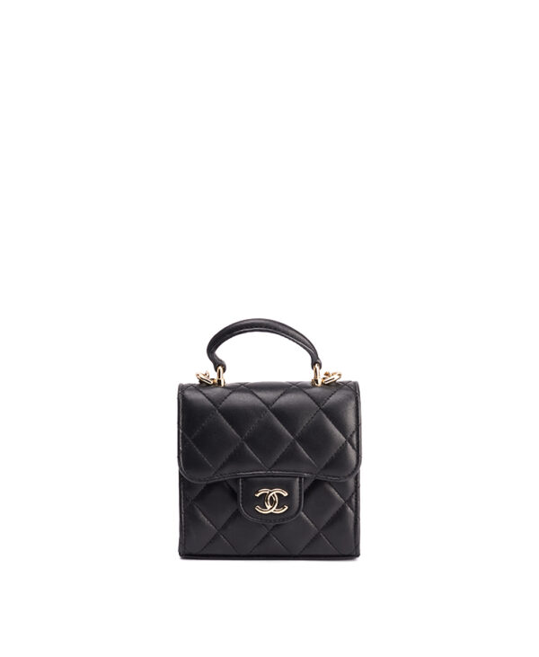 Chanel Top Handle Flap Clutch With Chain – (ex)bags