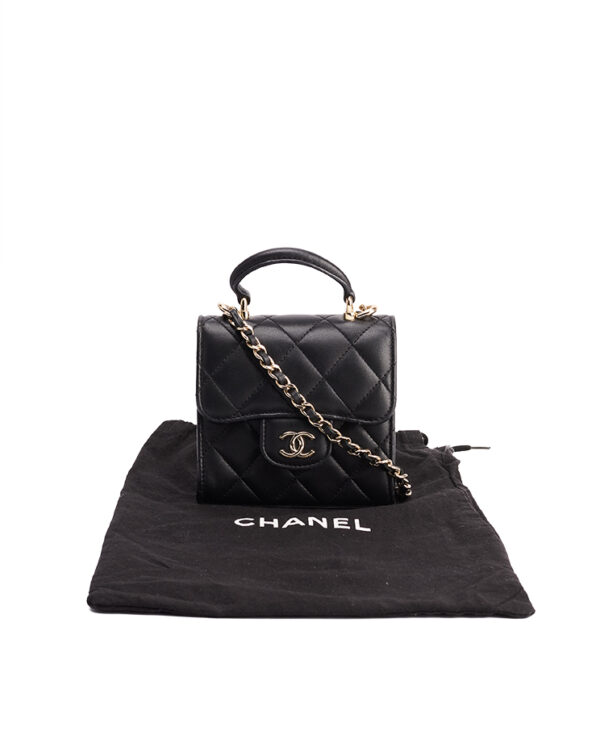 Chanel Top Handle Flap Clutch With Chain – (ex)bags