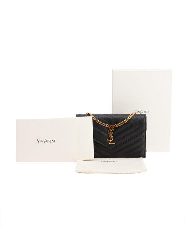 Saint Laurent Cassandre Envelope Chain Wallet – (ex)bags