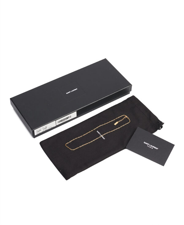 Saint Laurent Rectangular Thin Short Chain Necklace – (ex)bags