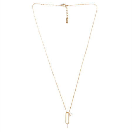 Saint Laurent Sim Key And Rhinestone Charm Necklace