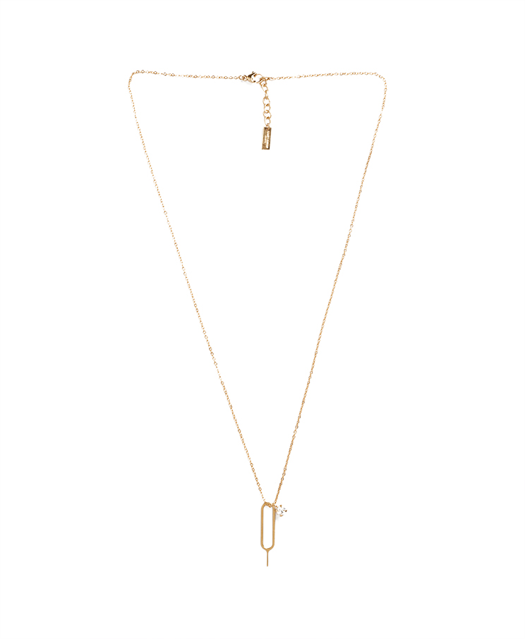 Saint Laurent Sim Key And Rhinestone Charm Necklace – (ex)bags