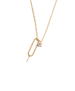 Saint Laurent Sim Key And Rhinestone Charm Necklace