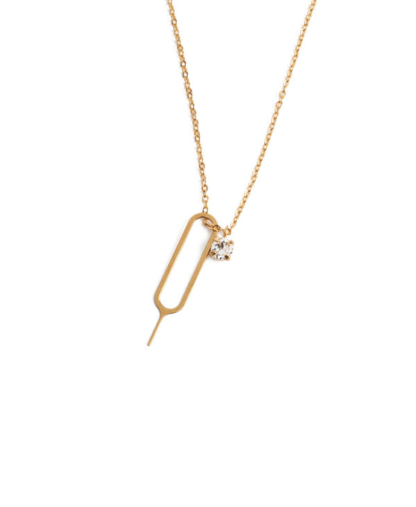 Saint Laurent Sim Key And Rhinestone Charm Necklace – (ex)bags
