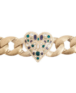 Chanel CC Heart Crystal Chain Bracelet