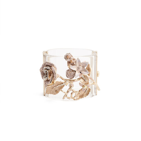 Chanel Crystal Flower Cuff Bracelet
