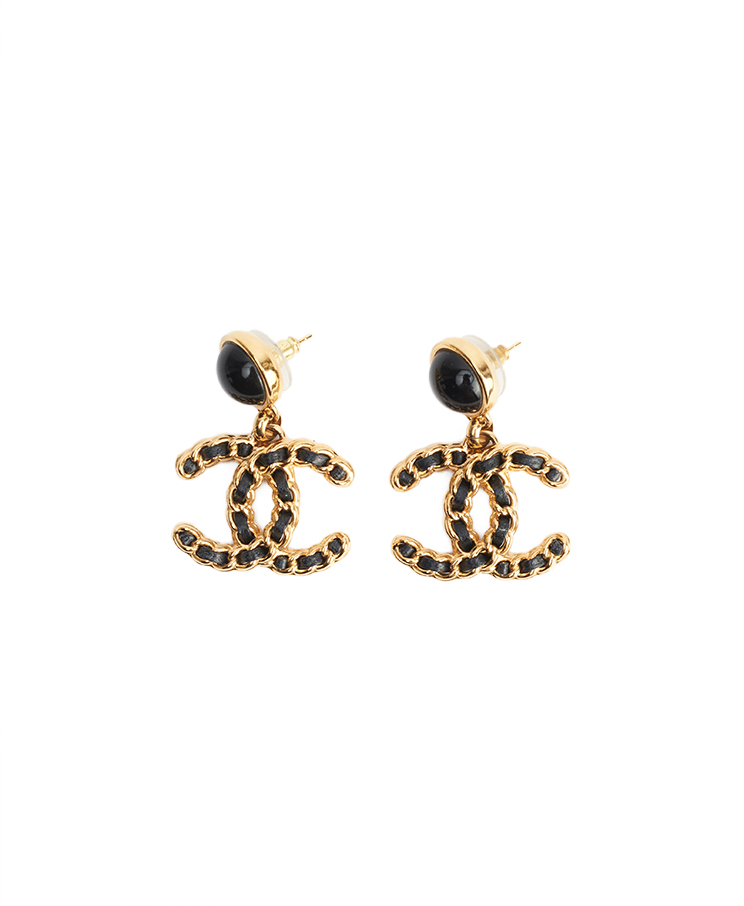 Chanel CC-Logo Drop Earrings