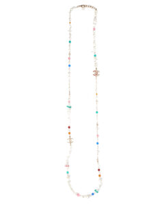 Chanel CC Pearl Crystal Long Necklace