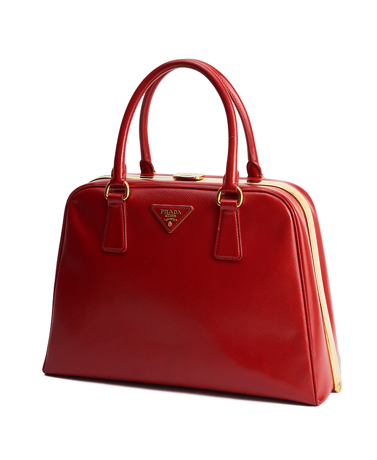 Prada Pyramid Frame Top Handle Bag