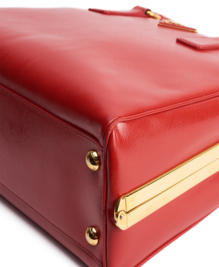 Prada Pyramid Frame Top Handle Bag