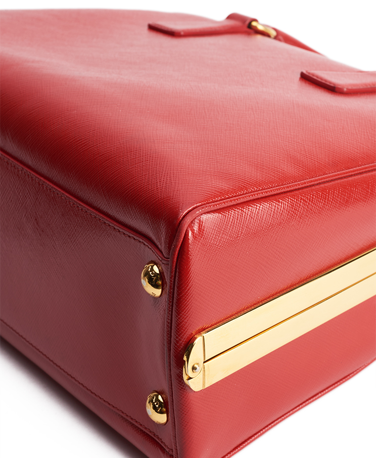 Prada Pyramid Frame Top Handle Bag