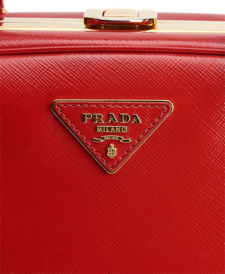 Prada Pyramid Frame Top Handle Bag