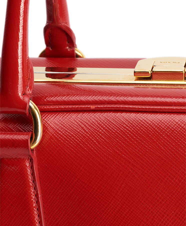 Prada Pyramid Frame Top Handle Bag