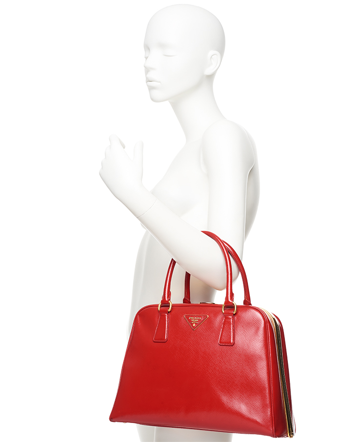 Prada Pyramid Frame Top Handle Bag