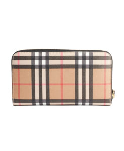 Burberry Check Zip Around Wallet