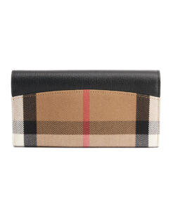 Burberry Check Long Wallet With Flap