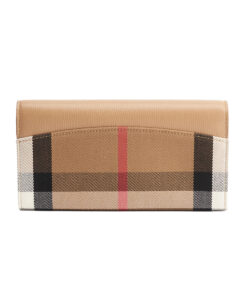 Burberry Check Long Wallet With Flap