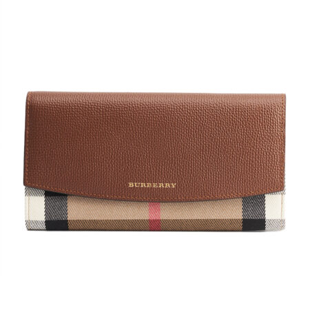 Burberry Check Long Wallet With Flap