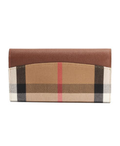 Burberry Check Long Wallet With Flap