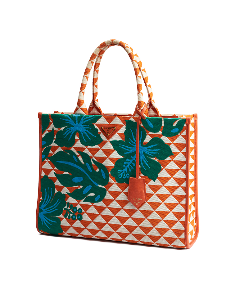 Prada Symbole Hibiscus Tote Large