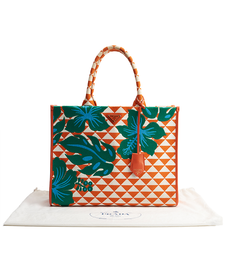 Prada Symbole Hibiscus Tote Large