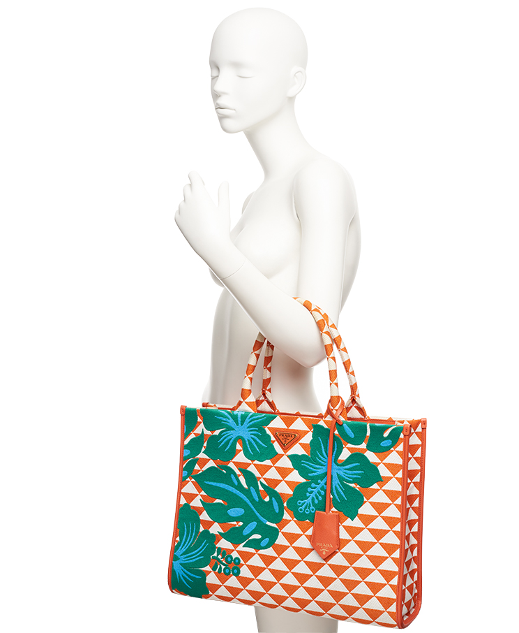 Prada Symbole Hibiscus Tote Large