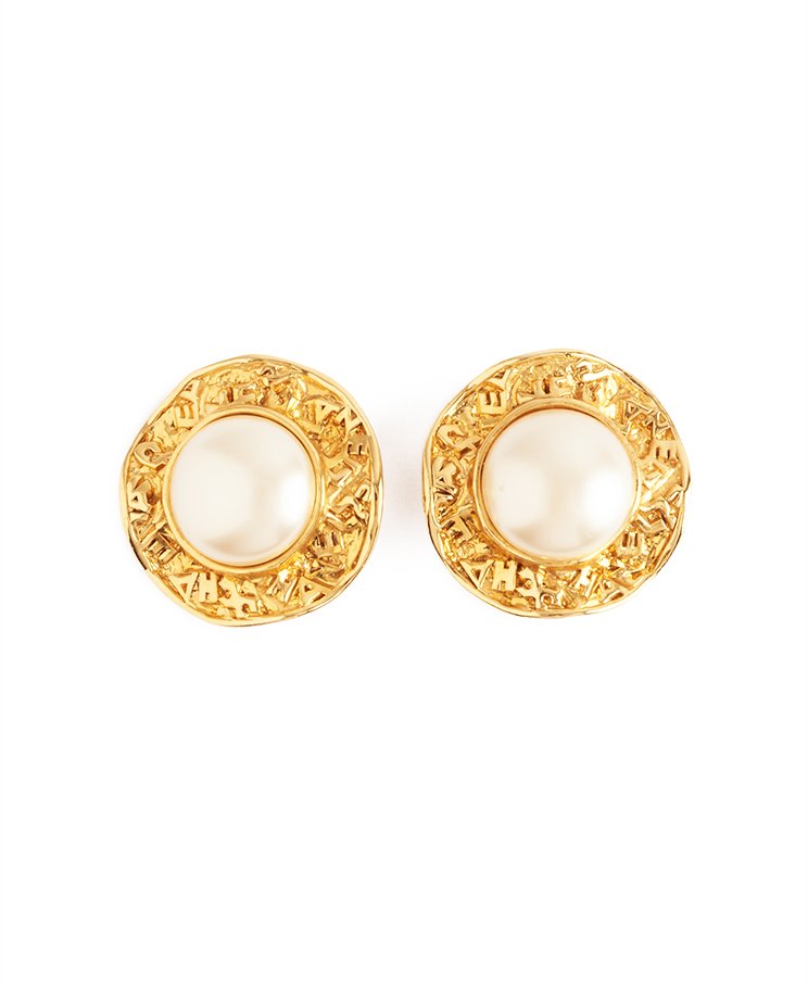 Chanel CC Round Clip-On Earrings