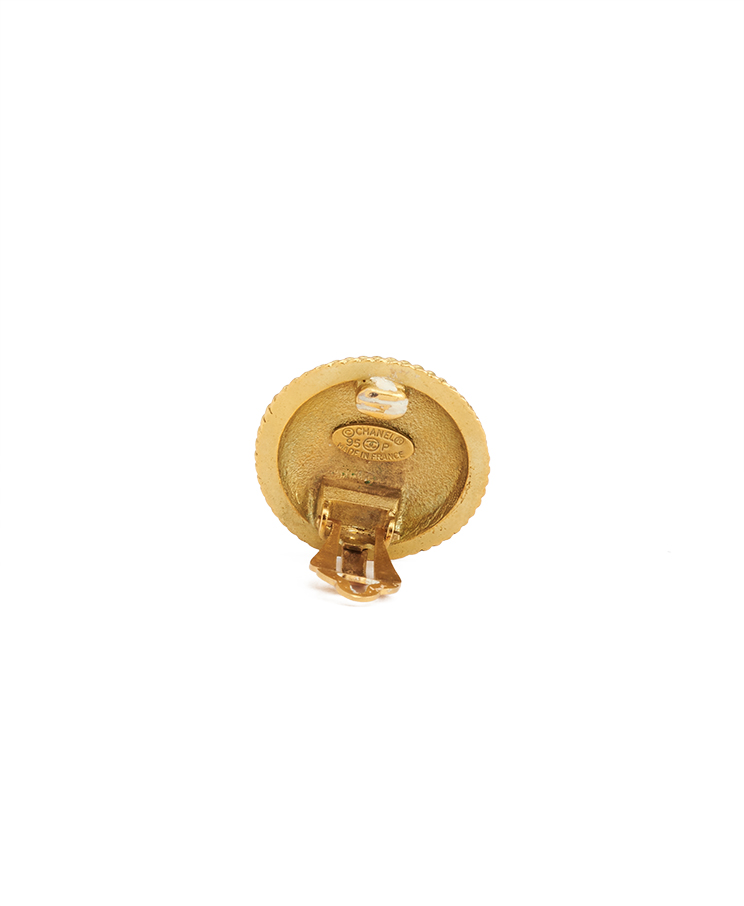Chanel CC Round Twist Rope Clip-On Earrings