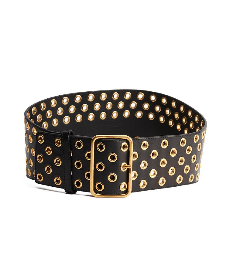 Saint Laurent Eyelet Embellished Waist Belt