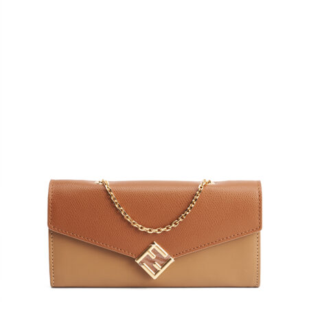 Fendi FF Diamonds Continental Wallet With Chain