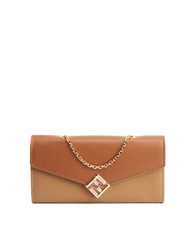 Fendi FF Diamonds Continental Wallet With Chain