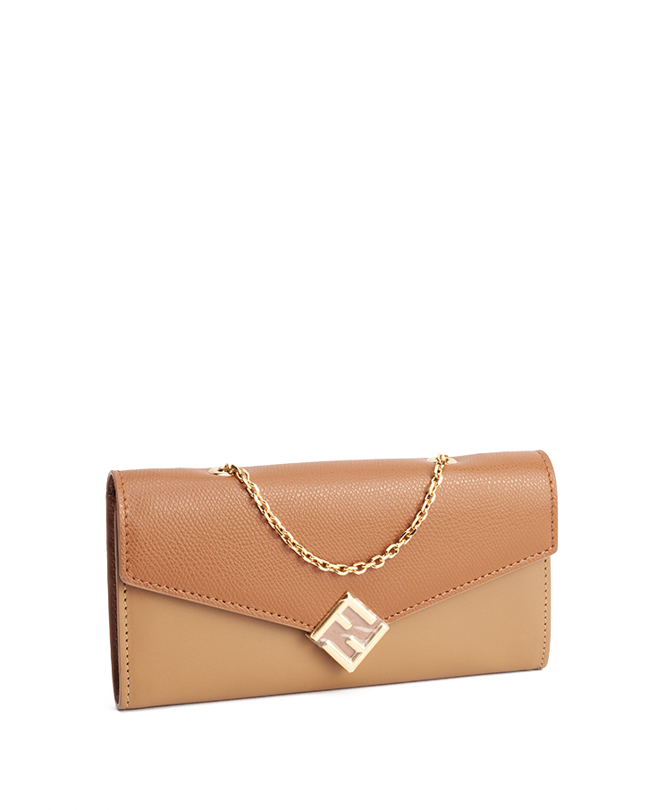 Fendi FF Diamonds Continental Wallet With Chain