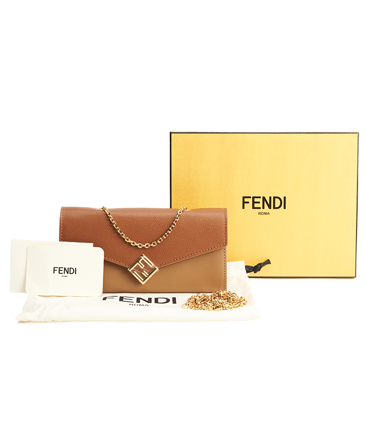 Fendi FF Diamonds Continental Wallet With Chain