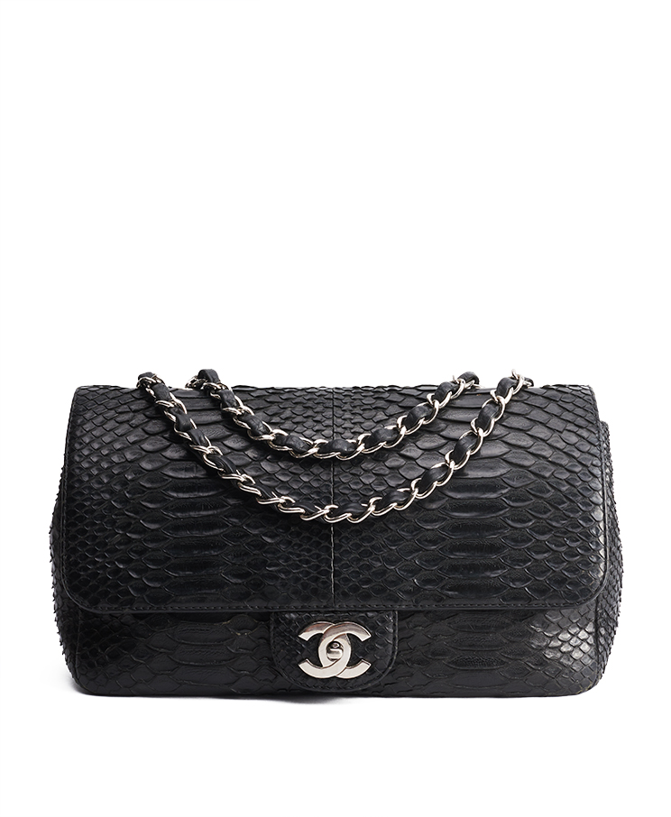 Chanel Classic Single Flap Jumbo Python